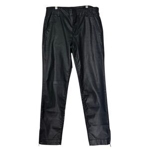 Kut from the kloth Reese ankle straight leg faux leather pants black 8 Long